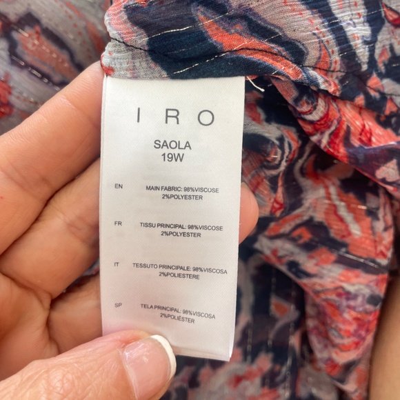IRO Saola Floral Blouse Multi Medium Size 0-2 French size 34 - Picture 7 of 7